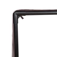 Двоен шезлонг с покрив и завеси бежов полиратан