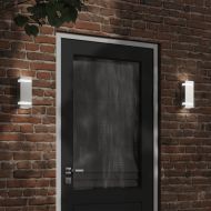 Външни стенни осветителни тела 2 бр сребрист неръждаема стомана