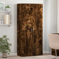 Шкаф за обувки, опушен дъб, 80x39x178 см, инженерно дърво