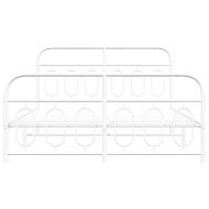 Метална рамка за легло с горна и долна табла, бяла, 140x190 см