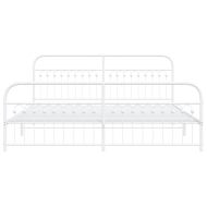 Метална рамка за легло с горна и долна табла, бяла, 193x203 см