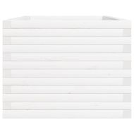 Градински сандък, бял, 90x60x46 см, масивна борова дървесина