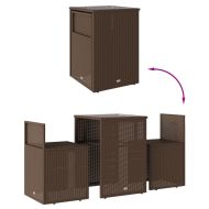 Бистро комплект с възглавници 3 части кафяв полиратан