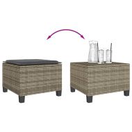 Бистро комплект с възглавници 3 части сив полиратан