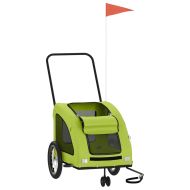 Ремарке за колело за любимци зелен Оксфорд плат и желязо