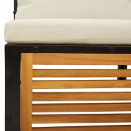 Градински диван с възглавници, 2-местен, масивна акация