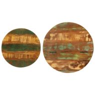 Комплект маси за кафе, 2 части, черен, регенерирано дърво масив