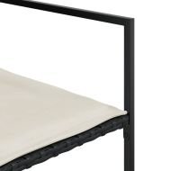 Градински трапезен комплект възглавници 5 части черен полиратан