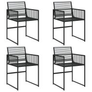 Градински столове, 4 бр, черен, полиратан