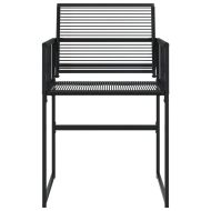 Градински столове, 4 бр, черен, полиратан