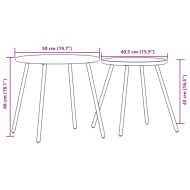 Градински кафе маси 2 бр кръгли черен прахово боядисана стомана