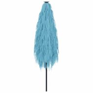 Градински чадър със стоманен прът, син, 388x388x248 см