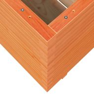 Градинска кашпа, восъчнокафява, 70x70x72,5см борово дърво масив