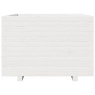 Градински сандък, бял, 70x70x49,5 см, масивна борова дървесина