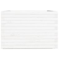 Градински сандък, бял, 70x70x49,5 см, масивна борова дървесина