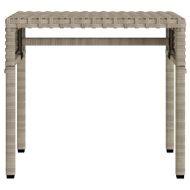 Шезлонги 2 бр със сенници и маса, светлосив, полиратан