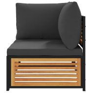 Градински комплект дивани с възглавници от 2 части акация масив