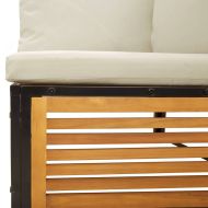 Градински диван с възглавници, 6 части, масив акация