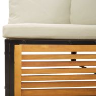 Градински комплект диван с възглавници, 9 части, акация масив