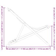 Сгъваеми плажни столове, 2 бр, на листа, плат и масивно дърво