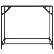 Конзолна маса с черен стъклен плот 98x35x81 см стомана