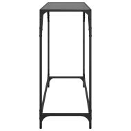 Конзолна маса с черен стъклен плот 98x35x81 см стомана