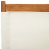 Сгъваеми градински столове, 6 бр, кремави, плат и дърво масив