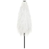 Градински чадър със стоманен прът, бял, 223x223x213 см