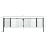 Градинска мрежеста порта, поцинкована стомана, 400x100 см, сива