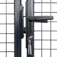 Градинска мрежеста порта, поцинкована стомана, 400x150 см, сива