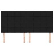 Табла за легло, черна, 160x5x118/128 см, плат