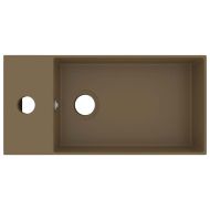 Мивка за баня с преливник, керамична, матово кремава