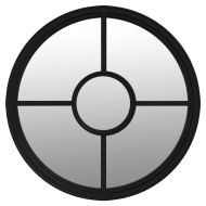 Градинско огледало, черно, 60x4 см, желязо, кръгло, за открито