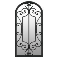 Градинско огледало черно 70x30 см желязо за външна употреба