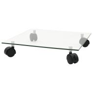 Стойки за саксии с колела 2 бр закалено стъкло 35x35 см квадрат