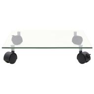 Стойки за саксии с колела 2 бр закалено стъкло 35x35 см квадрат