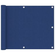 Балконски параван, син, 75x500 см, оксфорд плат