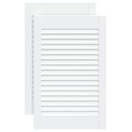 Врати за шкафове решетен дизайн 2 бр бял 61,5x39,4 см бор масив