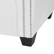 Г-образен Честърфийлд диван изкуствена кожа бял