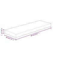 Дъска за рафт, 60x20x4 см, необработен масивен дъб
