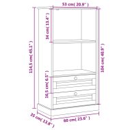 Етажерка за книги VIGO 60x35x114,5 см бор масив