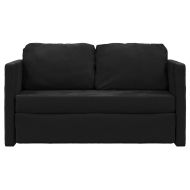Подов разтегателен диван 2-в-1 черен 122x204x55 см кадифе