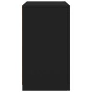 Странични шкафчета с LED, 2 бр, черно, инженерна дървесина