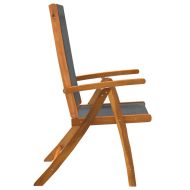 Градински трапезен комплект, 5 части, акация масив и textilene