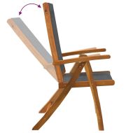 Градински трапезен комплект, 5 части, акация масив и textilene