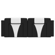 Мека табла за легло Viana, черна и бяла, 140 см, изкуствена кожа