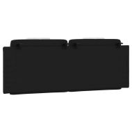 Мека табла за легло Viana, черна и бяла, 140 см, изкуствена кожа