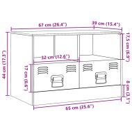 ТВ шкаф, маслиненозелен, 67x39x44 см, стомана