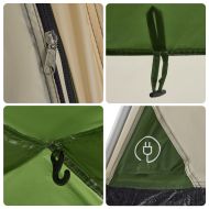 Къмпинг палатка куполна 4-местна зелена бързо освобождаване