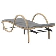 Шезлонги, 2 бр, с шалтета, бежови, полиратан